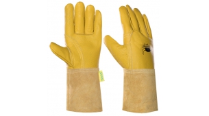 上等金黃色牛青皮中袖筒款